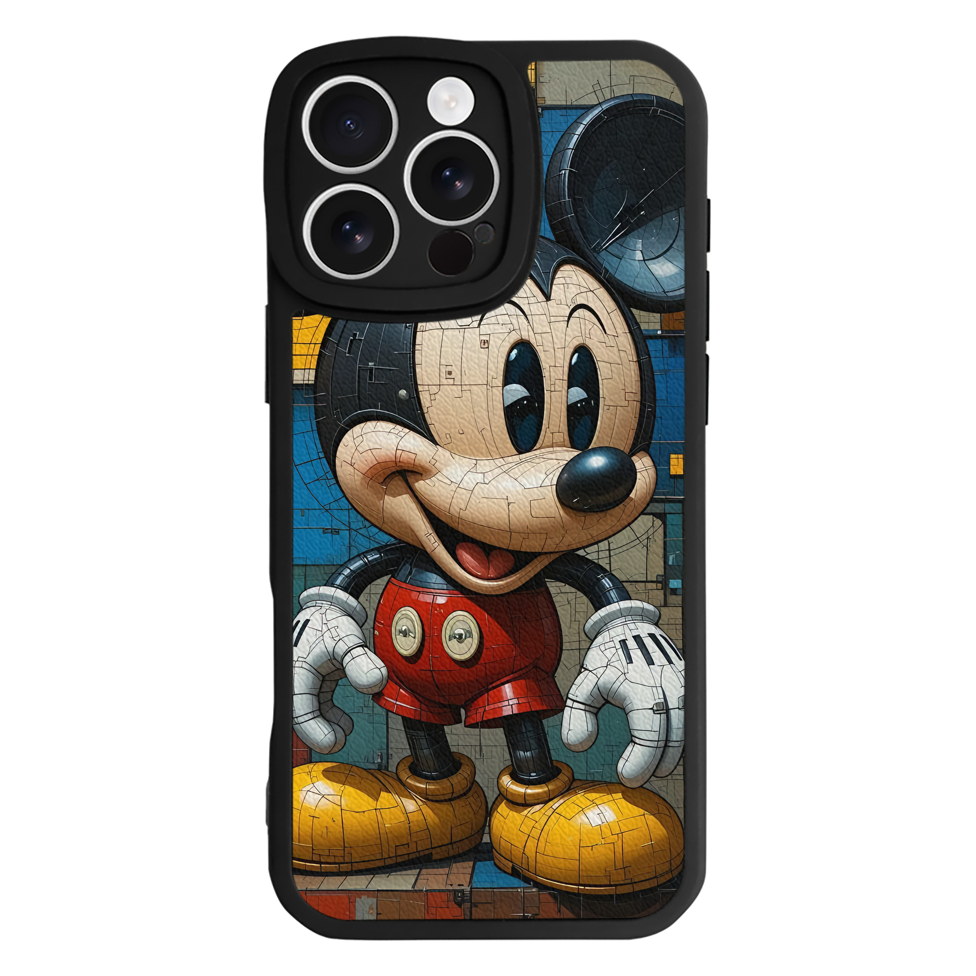 （画像用） ミッキーマウス Mickey Mouse 【iPhone 16シリーズ対応】シリコンスマホケース（レザー調） 材質：シリコン